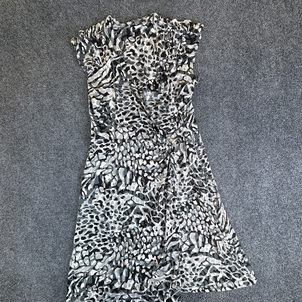Alfani Wrap Dress Womens Small Petite Multicolor‎ Cheetah Stretch Sleeveless